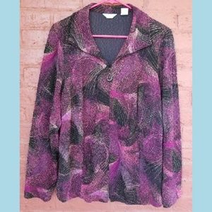 Laura Ashley Zip front blazer blouse with top